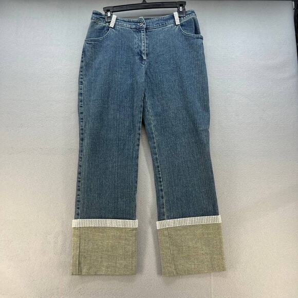 Basix II Women's Skimmer Length Folded Hem Jeans Size 6 - Picture 2 of 14